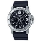 Relógio CASIO masculino preto borracha MTP-VD300-1BUDF