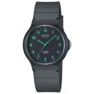 Relógio casio unissex collection preto com verde mq-24b-8bdf