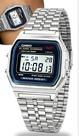Relógio Casio Unissex Digital De Pulso Vintage Clássico Prata Com Pulseira Em Aço Inoxidável Resistente A àgua Original