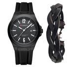Relógio Casual Curren Masculino + Pulseira Em Couro Trançado