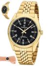 Relogio champion analo preto metal dourado ch22859u