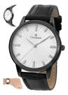 Relogio champion analogico branco couro preto cn28286m