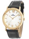 Relogio champion analogico prata couro preto cn20926b