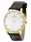 Relogio champion analogico prata couro preto cn24235m