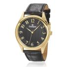 Relógio Champion Ch22788p Preto Dourado Analógico Aço Inox