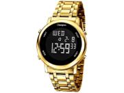 Relógio Champion Digital CH40213H Dourado Digital 5 Atm Cristal Mineral Tamanho Extra Grande