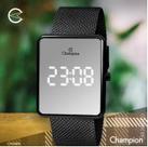 Relógio Champion Digital Led Ch40080K Preto Vidro Espelhado