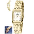 Relogio champion femiinino branco aço dourado cn28366h cor:dourado