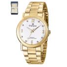 Relogio champion feminino branco metal dourado cn29025w cor:dourado