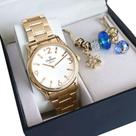 Relógio Champion Feminino Dourado Analógico CN25832W + Pulseira Berloques