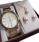 Relógio Champion Feminino Dourado CN26037W Kit Colar Brinco Relógio Champion Feminino Dourado CN26037W Kit Colar Brinco