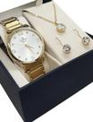 Relógio Champion Feminino Dourado CN26215W Kit Colar Brinco