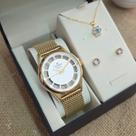 Relógio CHAMPION feminino dourado transparente COM COLAR E BRINCOS CN20908H Relógio CHAMPION feminino dourado transparente COM COLAR E BRINCOS CN20908H