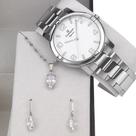 Relógio Champion Feminino Elegance Prateado Luxuoso + Kit Colar e Brincos