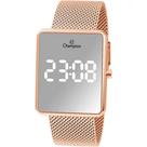Relógio Champion Feminino Led Espelhado Rose CH40080Z