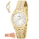 Relogio champion feminino prata metal dourado ch25972h cor:dourado