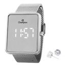 Relogio Champion Feminino Quadrado Digital Led Branco