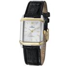 Relogio Champion Feminino quadrado pequeno pulseira de couro retangular bicolor prata e dourado misto social CH24106S