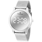 Relógio Champion Feminino Ref: Ch40106s Led Espelhado Mesh Prateado