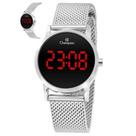 Relógio Champion Feminino Ref: Ch48162t Led Mesh Prateado Relógio Champion Feminino Ref: Ch48162t Led Mesh Prateado