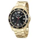 Relogio champion masculino dourado visor preto ca31248u calendario