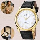 Relógio Champion Masculino Quartz Prova Dágua 50 Metros 5 ATM Pulseira Couro Casual Dourado CN20015B
