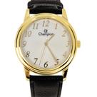 Relógio Champion Masculino Social Dourado Pulseira de Couro