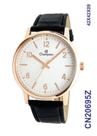 Relógio Champion Social CN20695Z Quartz Rosê Pulseira de Couro Preto