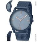 Relógio Champion Social CN24397K pulseira aço Mesh Azul