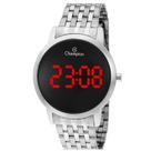 Relógio Champion unisex Digital Led vermelho Prateado Cor Do vidro preto Relógio Champion unisex Digital Led vermelho Prateado Cor Do vidro preto