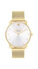Relógio Coach Elliot feminino elegante em ouro com pulseira de malha