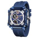 Relógio com um design inovador apresenta um dial quadrado - Azul Relógio com um design inovador apresenta um dial quadrado - Azul