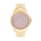 Relógio Condor Feminino - Dourado com Fundo Lilás e Pedras