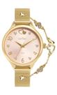 Relógio Condor Feminino KIT - Dourado com Mostrador Rosa e Pulseira de Esteira