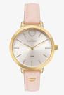 Relógio Condor Feminino KIT - Dourado com Pulseira de Couro Rosa Claro