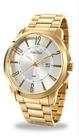 Relógio Condor Masculino Analógico Dourado Pulseira Aço 50m Original