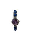 Relógio Cool Wolf Cor Prata Com Pedras Azuis e Mostrador Lilás E Roxo Degradê. Relógio Cool Wolf Cor Prata Com Pedras Azuis e Mostrador Lilás E Roxo Degradê.