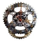 Relógio Coroa e Pinhão de Moto em Aço com Relevo Decorativo Black