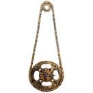 Relógio Corrente e Coroa de Moto de Parede em Aço Decorativo Gold