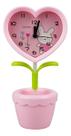 Relógio Criativo Despertador Vaso Plantinha Coração 22x11cm