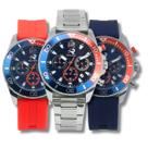 Relógio Cronógrafo Masculino Roaris Analógico RR00001 Prata e Azul e Vermelho Relógio Cronógrafo Masculino Roaris Analógico RR00001 Prata e Azul e Vermelho