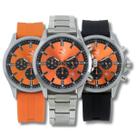 Relógio Cronógrafo Masculino Roaris Analógico RR00005 Prata e Laranja e Preto Relógio Cronógrafo Masculino Roaris Analógico RR00005 Prata e Laranja e Preto