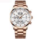 Relógio CRRJU Men Date Quartz Chronograph Waterproof Steel