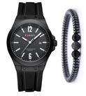 Relógio Curren Social Casual Masculino + Pulseira Hematita