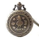 Relógio de bolso Alices In Wonderland Retro para crianças com corrente