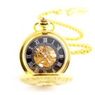 Relógio de bolso Roman Mechanical Retro para crianças com corrente