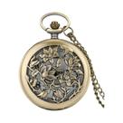 Relógio De Bolso Vintage Feminino Em Bronze Com Design De Flor Oca, Presente De Natal