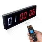 Relógio de contagem regressiva grande Ledgital Interval Gym Timer com suporte remoto na parede Relógio de ginástica digital ultra-transparente para exercícios, caixa de alumínio de 15 x 4,7", cabo de alimentação de 6 pés