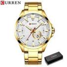 Relógio de Luxo Masculino Curren, Pulseira de Aço Inoxidável com Calendário Automático