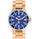 Relógio De Madeira Wewood Date Mb Beige Blue - Wwd14